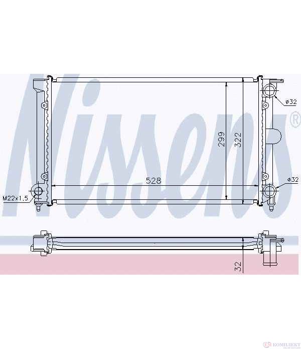 РАДИАТОР ВОДЕН VOLKSWAGEN GOLF II (1983-) 1.8 GTI CAT - NISSENS