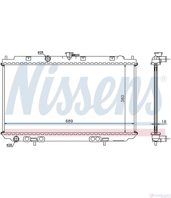 РАДИАТОР ВОДЕН NISSAN PRIMERA COMBI (2002-) 1.8 - NISSENS
