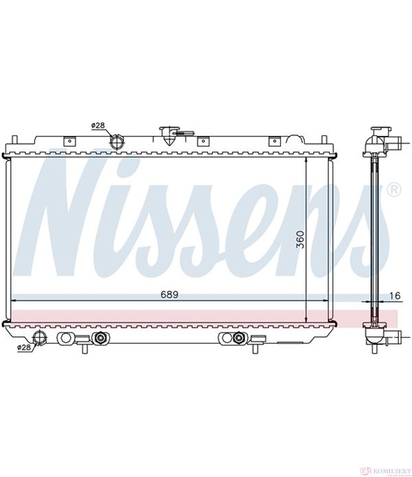 РАДИАТОР ВОДЕН NISSAN PRIMERA COMBI (2002-) 1.8 - NISSENS