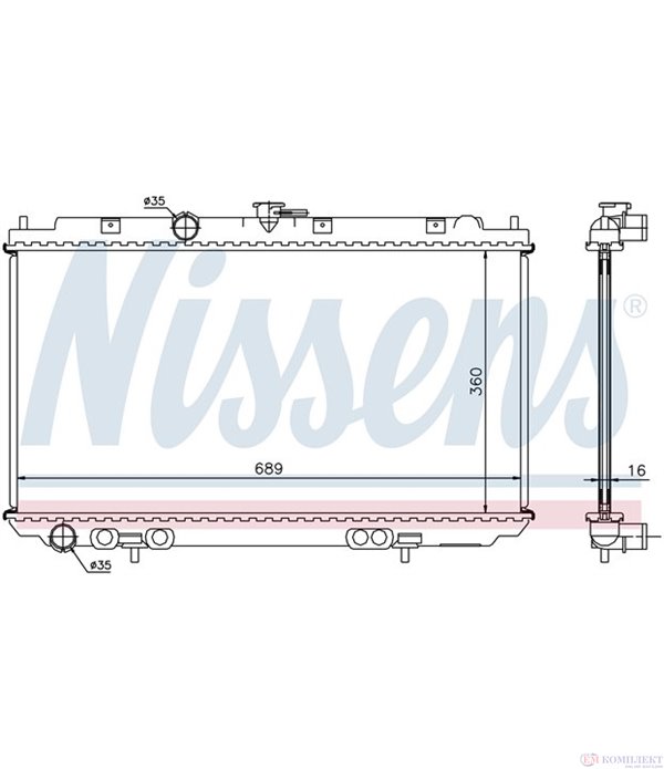 РАДИАТОР ВОДЕН NISSAN PRIMERA (2002-) 2.0 - NISSENS