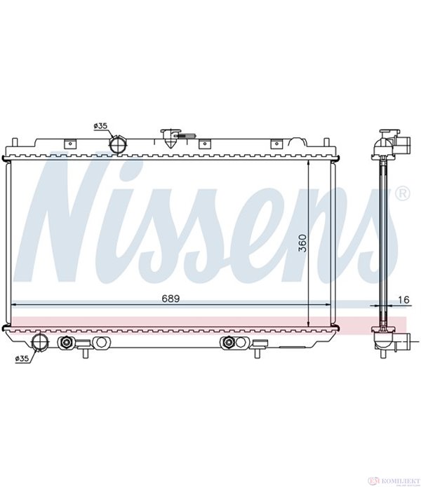 РАДИАТОР ВОДЕН NISSAN PRIMERA (2002-) 2.0 - NISSENS