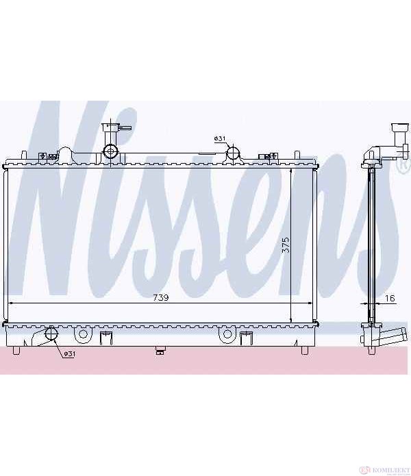 РАДИАТОР ВОДЕН MAZDA 6 (2002-) 2.0 DI - NISSENS