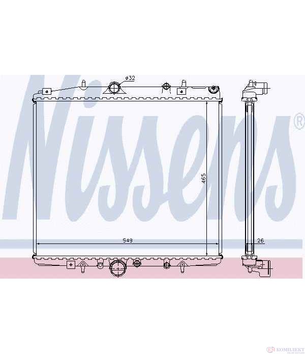 РАДИАТОР ВОДЕН CITROEN C8 (2002-) 2.0 16V - NISSENS