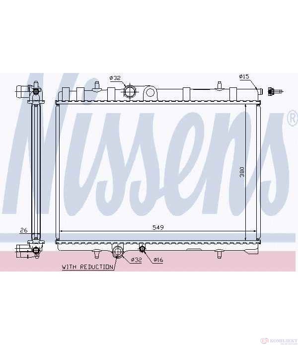 РАДИАТОР ВОДЕН PEUGEOT 307 CC (2003-) 2.0 16V - NISSENS