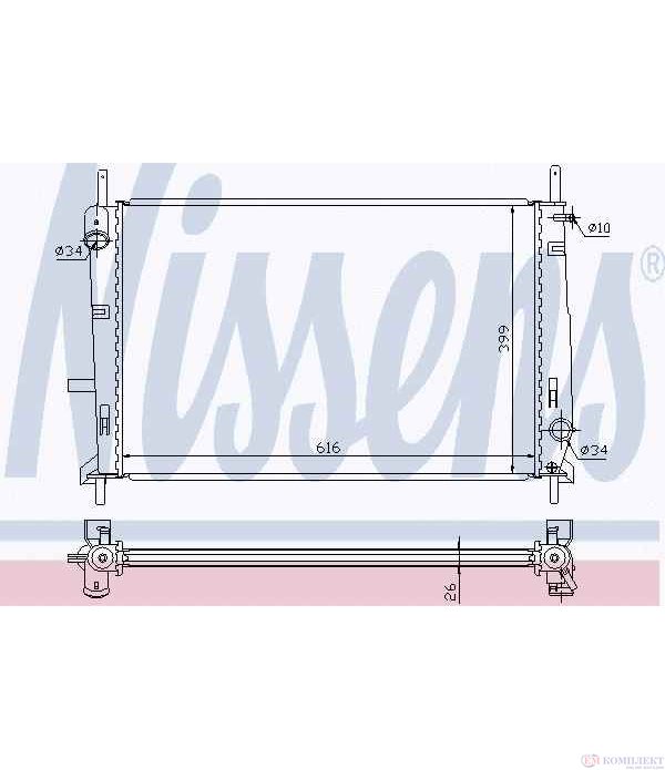 РАДИАТОР ВОДЕН FORD MONDEO II COMBI (1996-) 1.8 TD - NISSENS