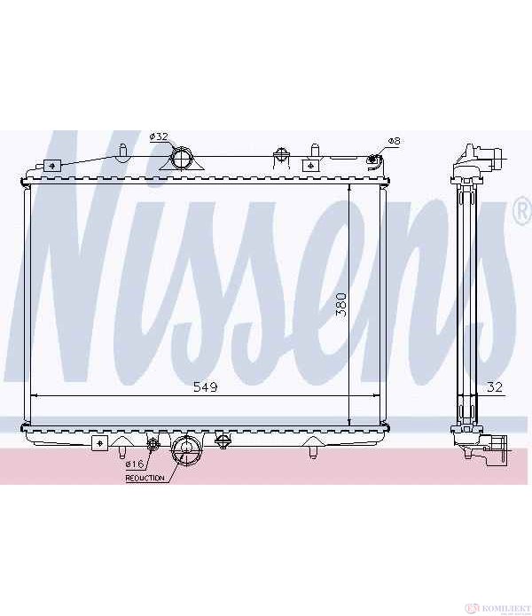 РАДИАТОР ВОДЕН CITROEN C5 BREAK (2001-) 2.0 16V - NISSENS