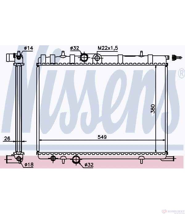 РАДИАТОР ВОДЕН PEUGEOT 307 SW (2002-) 2.0 16V - NISSENS