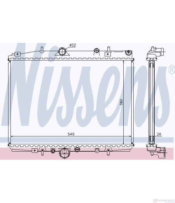 РАДИАТОР ВОДЕН CITROEN C5 BREAK (2001-) 2.0 16V - NISSENS