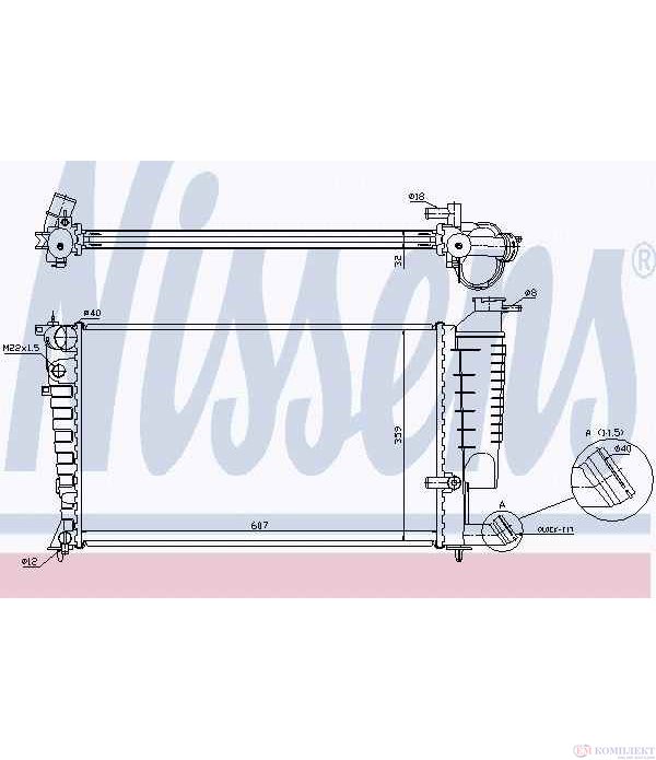РАДИАТОР ВОДЕН CITROEN XSARA COUPE (1998-) 2.0 i 16V - NISSENS