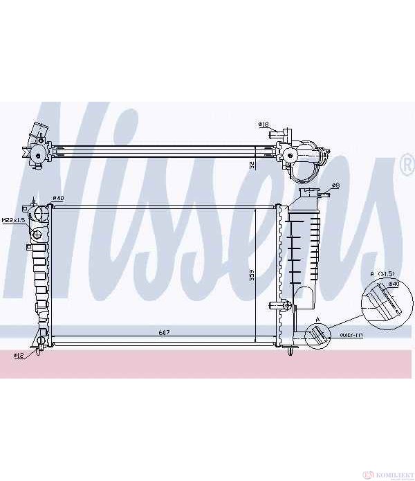 РАДИАТОР ВОДЕН CITROEN XSARA (1997-) 2.0 16V - NISSENS