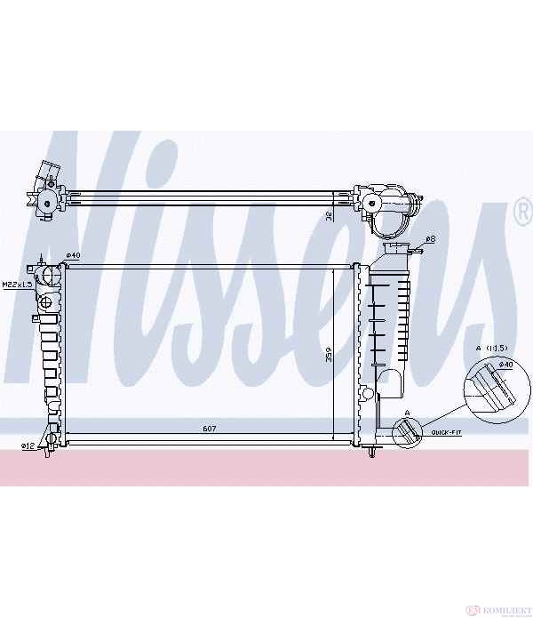 РАДИАТОР ВОДЕН PEUGEOT 306 CABRIOLET (1994-) 2.0 16V - NISSENS
