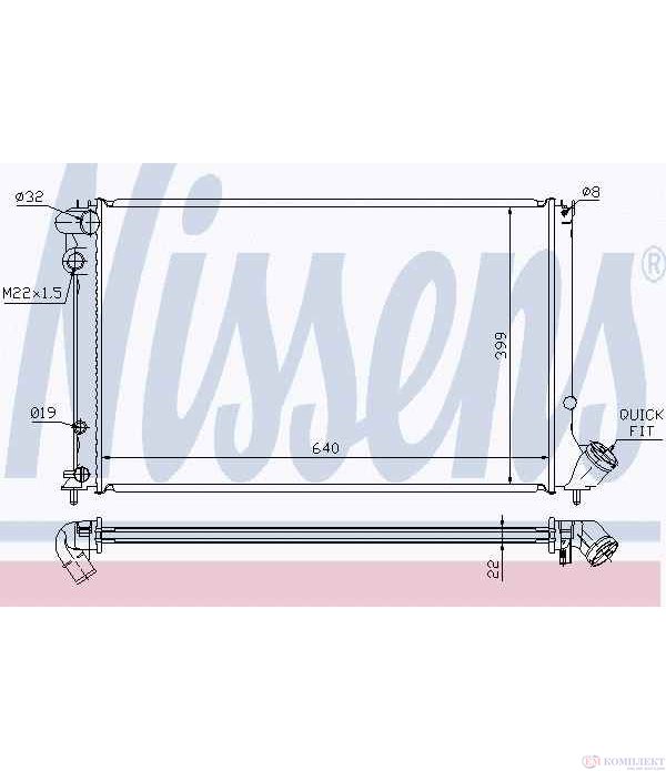 РАДИАТОР ВОДЕН PEUGEOT 406 (1995-) 2.0 16V - NISSENS