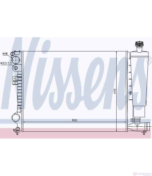 РАДИАТОР ВОДЕН PEUGEOT 806 (1994-) 2.0 16V - NISSENS