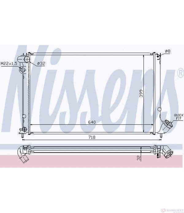 РАДИАТОР ВОДЕН PEUGEOT 406 BREAK (1996-) 2.0 16V - NISSENS