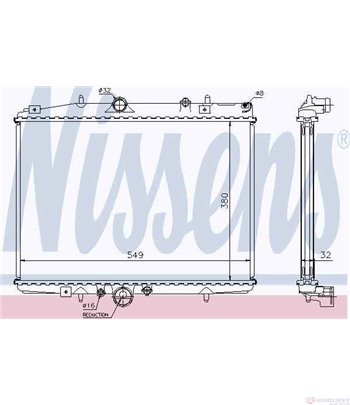 РАДИАТОР ВОДЕН PEUGEOT 406 (1995-) 2.0 16V - NISSENS