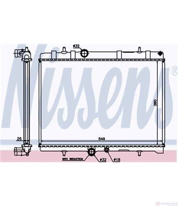 РАДИАТОР ВОДЕН PEUGEOT 407 COUPE (2005-) 2.0 HDi - NISSENS