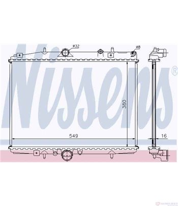 РАДИАТОР ВОДЕН PEUGEOT 406 (1995-) 2.0 HDI 110 - NISSENS
