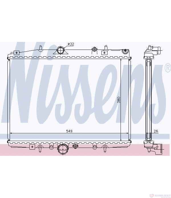 РАДИАТОР ВОДЕН PEUGEOT 607 (2000-) 2.0 HDI - NISSENS