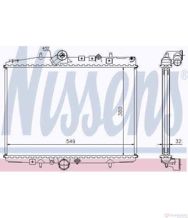 РАДИАТОР ВОДЕН CITROEN C5 (2001-) 2.0 16V HPi - NISSENS