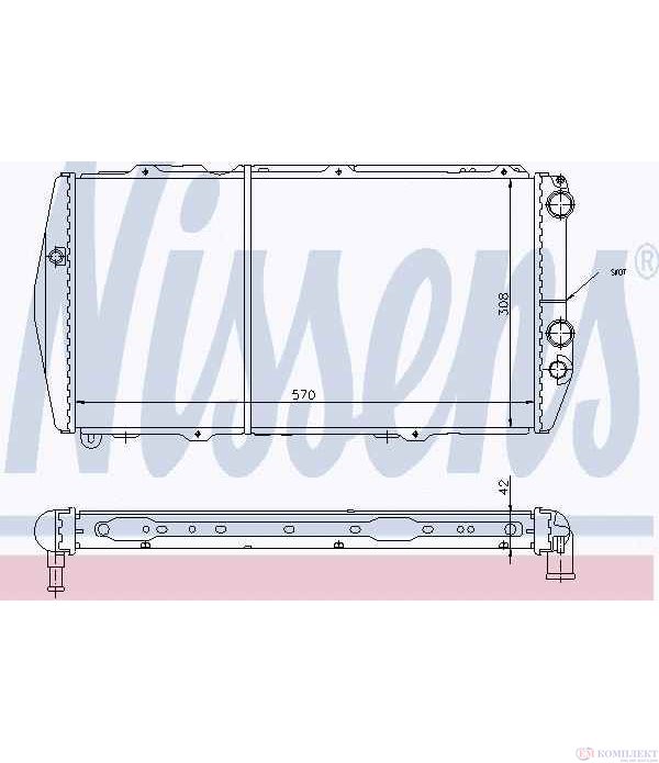 РАДИАТОР ВОДЕН AUDI 100 (1982-) 2.0 CAT - NISSENS