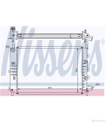 РАДИАТОР ВОДЕН FORD ESCORT VI SEDAN (1993-) 1.8 D - NISSENS