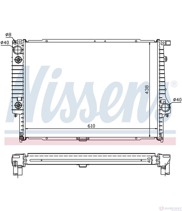 РАДИАТОР ВОДЕН BMW 5 SERIES E34 TOURING (1991-) M5 3.8 - NISSENS