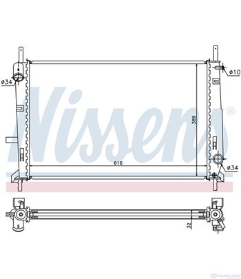 РАДИАТОР ВОДЕН FORD MONDEO I COMBI (1993-) 2.5 i 24V - NISSENS