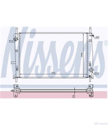 РАДИАТОР ВОДЕН FORD MONDEO II COMBI (1996-) 2.5 24V - NISSENS