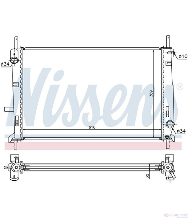 РАДИАТОР ВОДЕН FORD MONDEO II COMBI (1996-) 2.5 ST200 - NISSENS