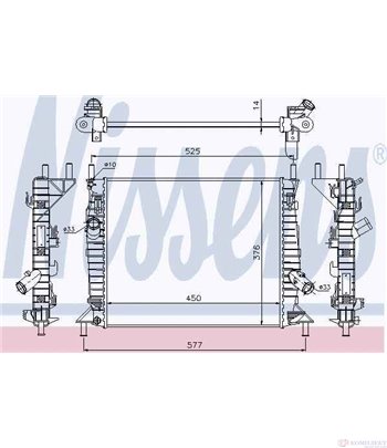 РАДИАТОР ВОДЕН FORD FOCUS II COMBI (2004-) 1.6 LPG - NISSENS