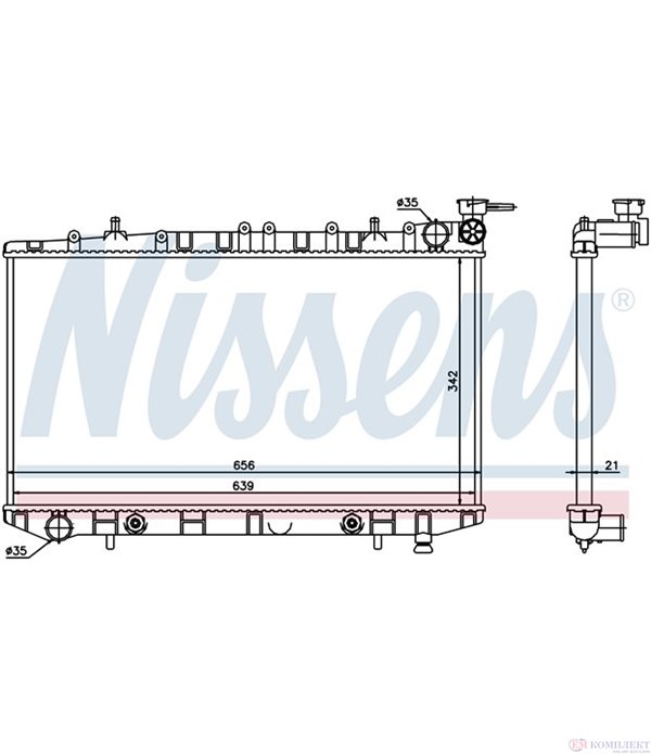 РАДИАТОР ВОДЕН NISSAN PRIMERA (1990-) 2.0 i - NISSENS