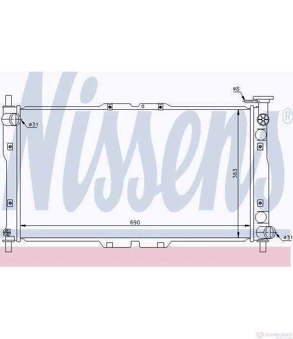 РАДИАТОР ВОДЕН KIA CLARUS (1996-) 1.8 i 16V - NISSENS