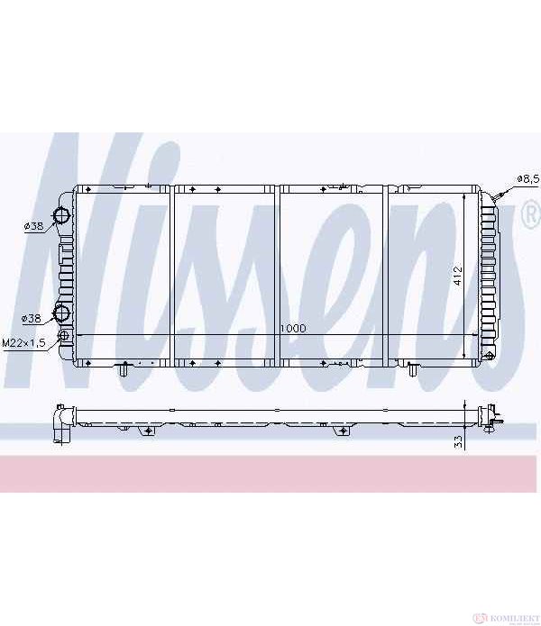 РАДИАТОР ВОДЕН CITROEN JUMPER (1994-) 2.5 D - NISSENS