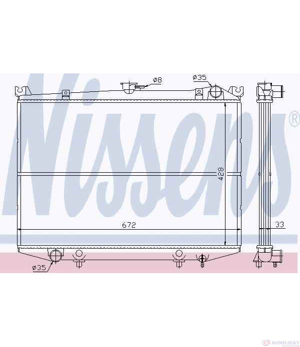 РАДИАТОР ВОДЕН NISSAN PICK UP (1985-) 2.5 D - NISSENS