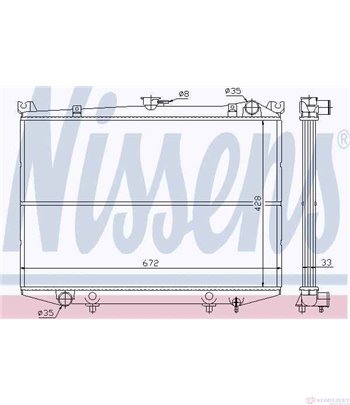 РАДИАТОР ВОДЕН NISSAN TERRANO I (1986-) 2.7 TD 4WD - NISSENS