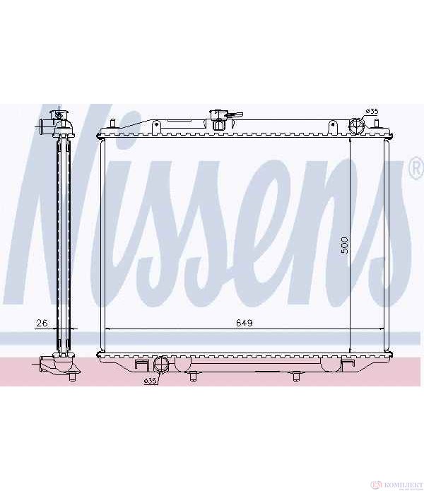 РАДИАТОР ВОДЕН NISSAN TERRANO II (1992-) 2.7 TDi 4WD - NISSENS