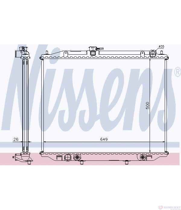 РАДИАТОР ВОДЕН NISSAN TERRANO II (1992-) 2.7 TDi 4WD - NISSENS