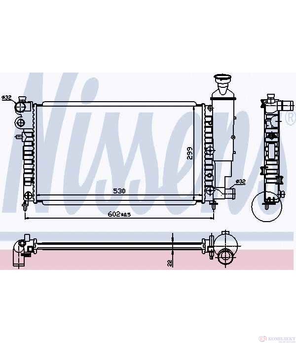 РАДИАТОР ВОДЕН PEUGEOT 106 I (1991-) 1.3 - NISSENS