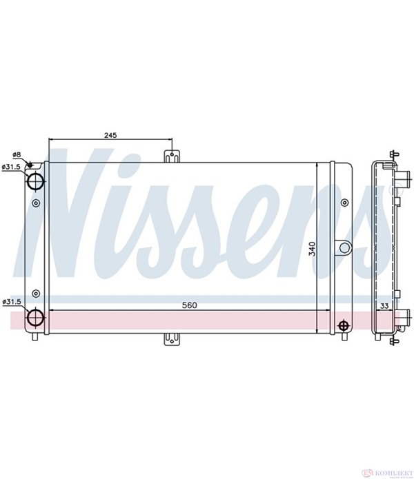 РАДИАТОР ВОДЕН LADA 111 (1995-) 1.5 - NISSENS