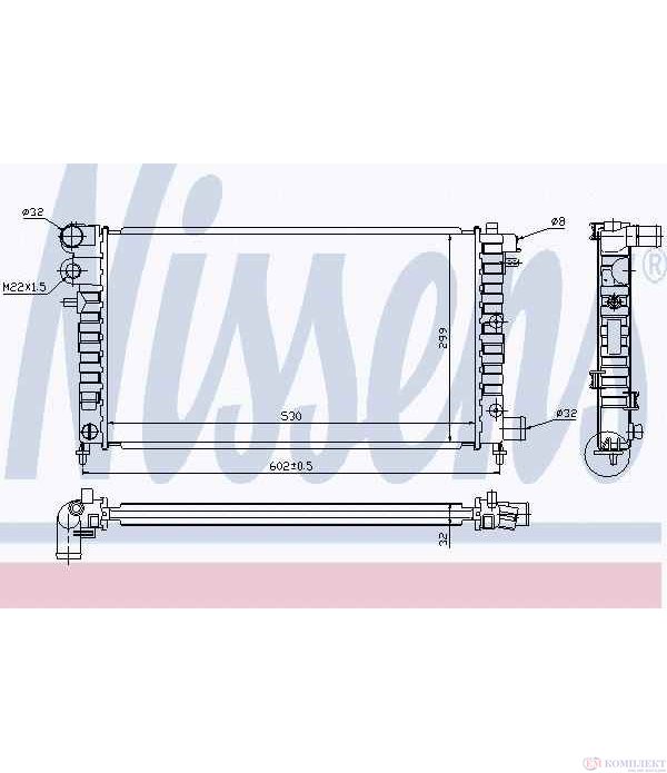 РАДИАТОР ВОДЕН CITROEN SAXO (1996-) 1.5 D - NISSENS