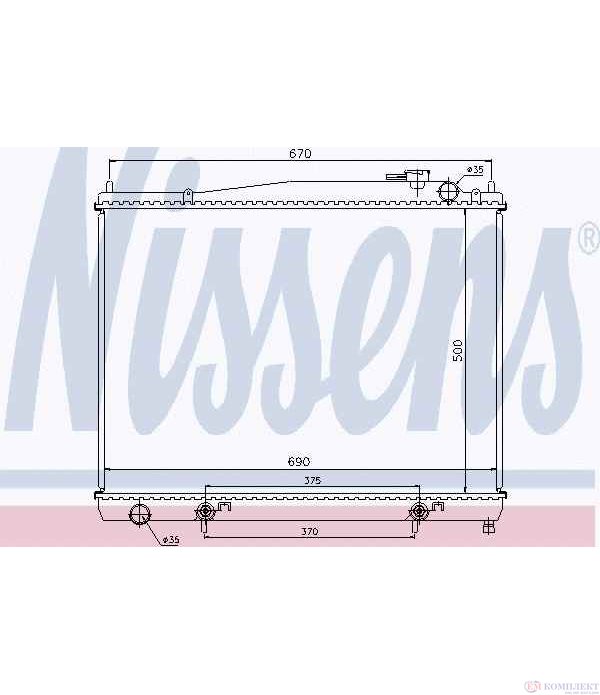 РАДИАТОР ВОДЕН NISSAN PATHFINDER (1997-) 3.5 V6 4WD - NISSENS