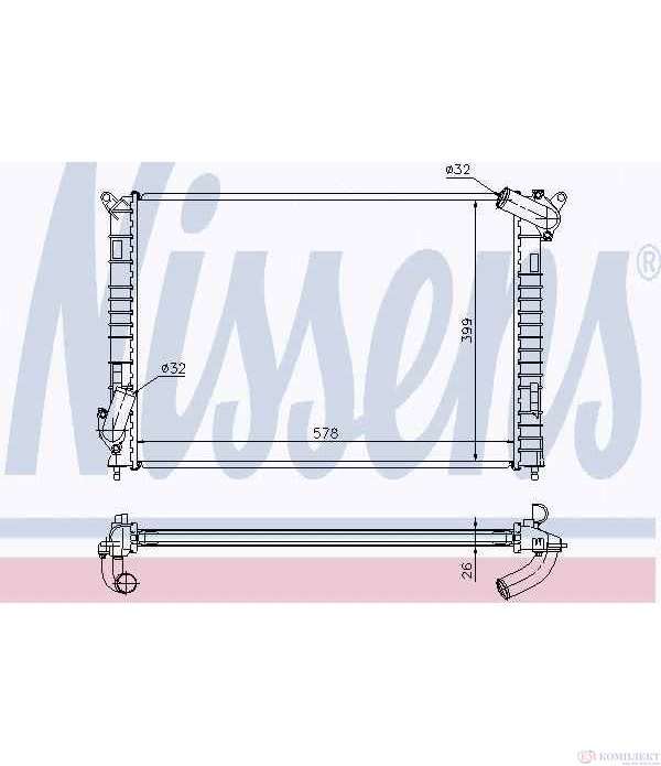РАДИАТОР ВОДЕН MINI COOPER S R50, R53 (2001-) 1.6 - NISSENS