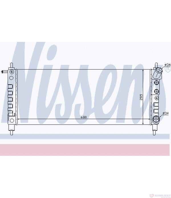 РАДИАТОР ВОДЕН CHEVROLET CORSA (1994-) 1.0 - NISSENS