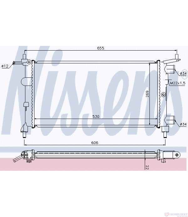 РАДИАТОР ВОДЕН OPEL CORSA B (1993-) 1.2 i 16V - NISSENS