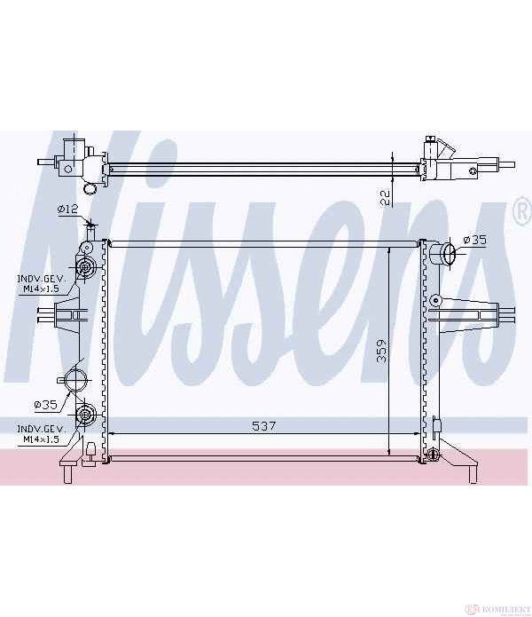 РАДИАТОР ВОДЕН OPEL ASTRA G COMBI (1998-) 1.4 16V - NISSENS