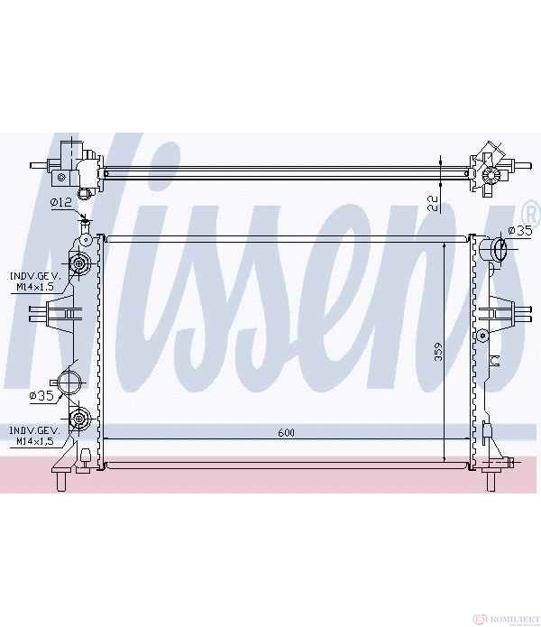 РАДИАТОР ВОДЕН OPEL ASTRA G COMBI (1998-) 1.4 16V - NISSENS