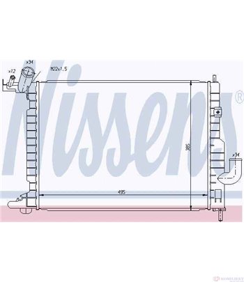 РАДИАТОР ВОДЕН OPEL VECTRA B (1995-) 1.7 TD - NISSENS