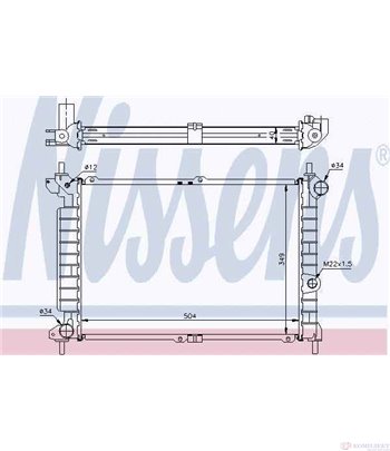 РАДИАТОР ВОДЕН OPEL ASTRA F HATCHBACK (1991-) 1.7 TD - NISSENS