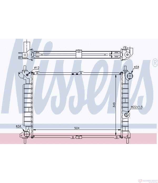 РАДИАТОР ВОДЕН OPEL ASTRA F HATCHBACK (1991-) 1.7 TD - NISSENS