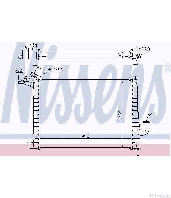 РАДИАТОР ВОДЕН OPEL VECTRA B COMBI (1996-) 2.0 DTI 16V - NISSENS